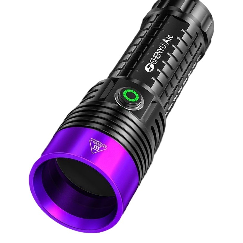 50W high-power purple light UV 365 strong light flashlight Jade professional identification money detector fluorescent agent detection