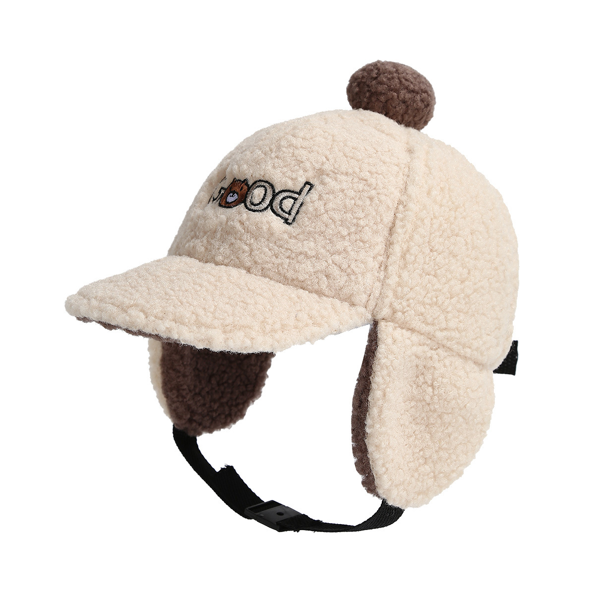 Picture of GOOD Bear Cartoon Children's Hat Winter Boy's Ear Protection Cap Girl's Cap Kindergarten Lamb Velvet Lei Feng Cap