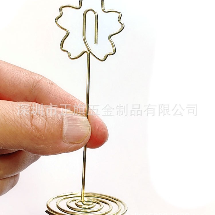 Picture of 85mm heart-shaped business card holder Peacock round wedding seat holder photo holder note holder number plate label message holder