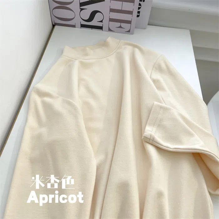 Picture of fleece-lined Thickened Warm Velvet Base Shirt Taro Purple Mock Collar Base Shirt Women's Solid Color Autumn and Winter Warm Top for Women