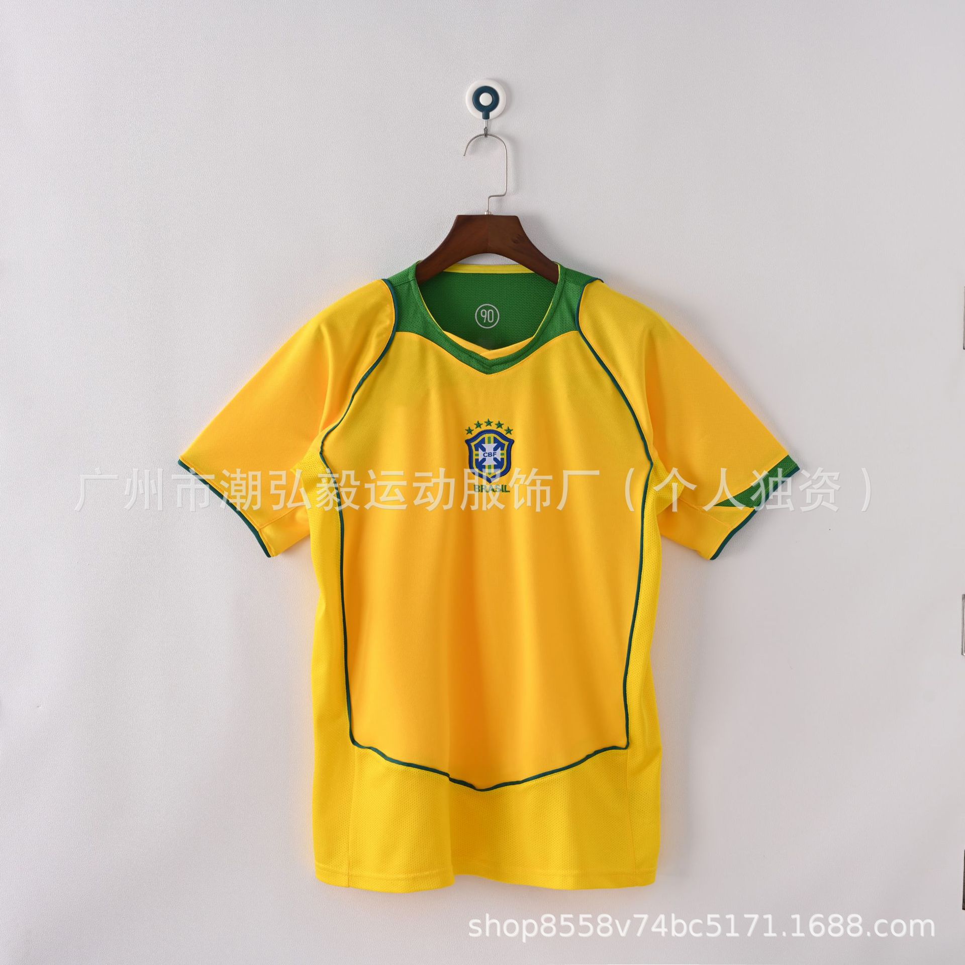 Picture of Wholesale Vintage 980204 World Cup Brazil Jersey No. 9 No. 10 Ronaldo Vintage Jersey Soccer Uniform
