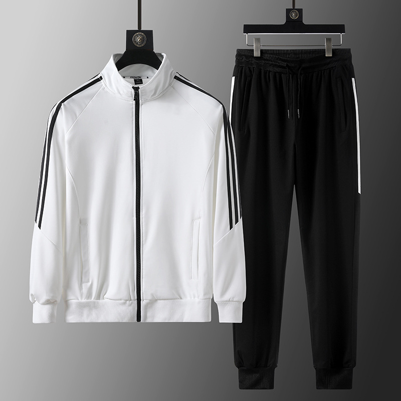 Suit sports suit men's school uniform New ankle-tied fashion coat jacket three bars casual two-piece suit