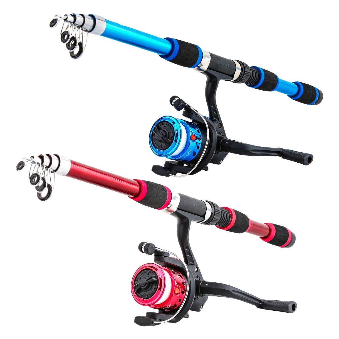 Ultra-short couples parent-child children double-pole wheel suit 1.8 meters 2.1 meters fishing rod fishing gear equipment full set of cross-border wholesale