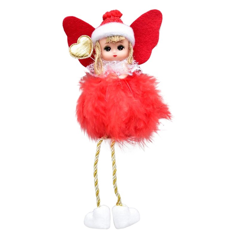 Cross-border spot new Christmas decorations Christmas tree pendant feather angel pendant cute wind doll