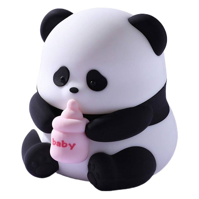 Huahua Panda Night Light Children's Cute Sleeping Pat Lamp New and Strange Ornament Colorful Atmosphere Silicone Lamp
