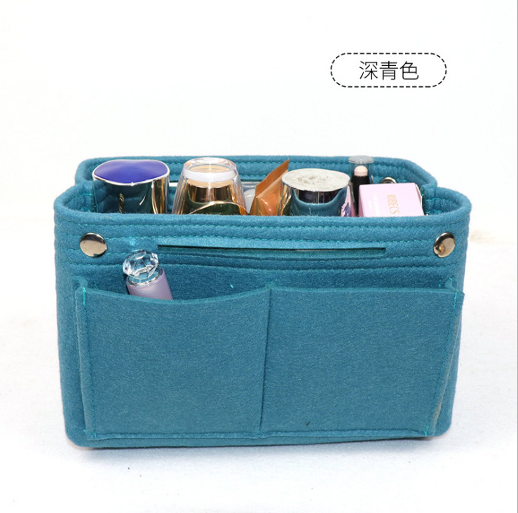 Picture of Factory wholesale felt cosmetic bag multi-functional Women's Travel liner bag large capacity felt snap storage bag