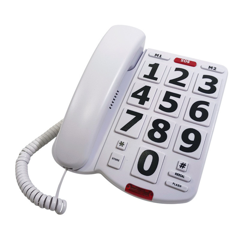 Picture of Home landline large number large button elderly fixed wired telephone three groups of speed dial large discount