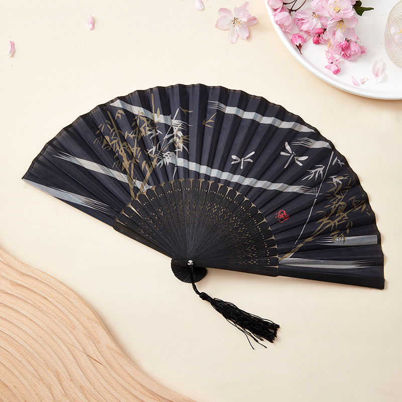 Picture of Folding Fan Bamboo Ancient Fan Student Girl Chinese Style Small Fan Scenic Spot Export Wholesale Retail Gift Decorative Fan