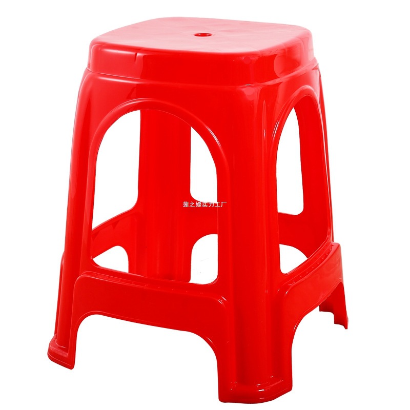 Thickened Plastic Stool for Home Use, High Stool Made of Mature Rubber, Suitable for Adults, Living Room Dining Table Chair, Simple Plastic Square Stool, Made of Rubber