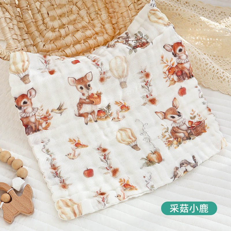 Picture of Baby Type A Gauze Towel Cotton Children's Wash Towel Small Square Towel Slipper Towel Newborn Baby Bathing Face Wash Hand
