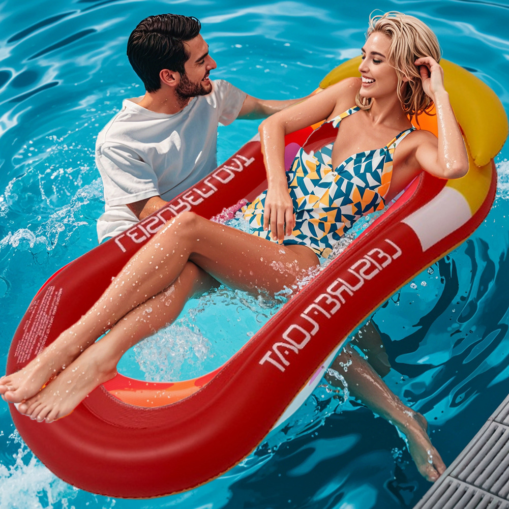 Picture of in stock Water Inflatable Mesh Floating Row Adult Outdoor Swimming Pool Recliner Single PVC Swim Ring Hanging Mesh Floating Bed Chair