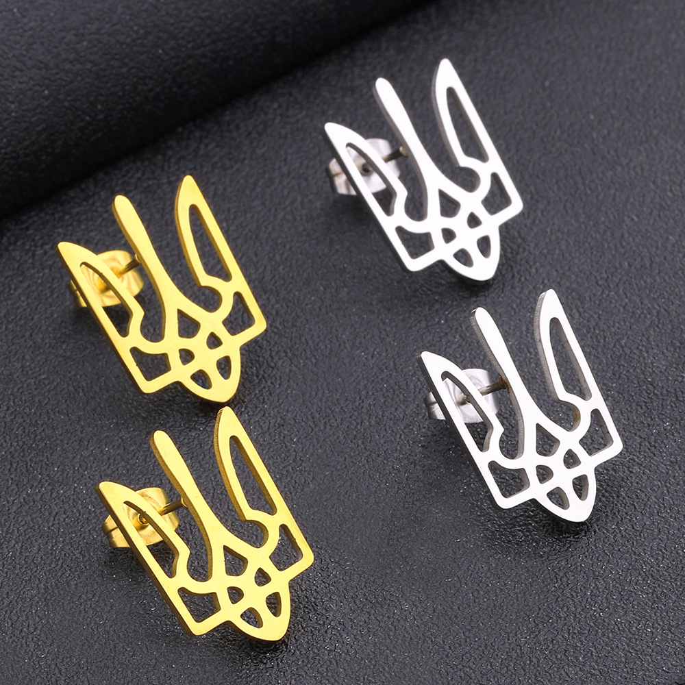 European and American Fashion Personalized Ethnic Ukrainian Pendant Earrings Birthday Party Women Stainless Steel Earrings Accessories