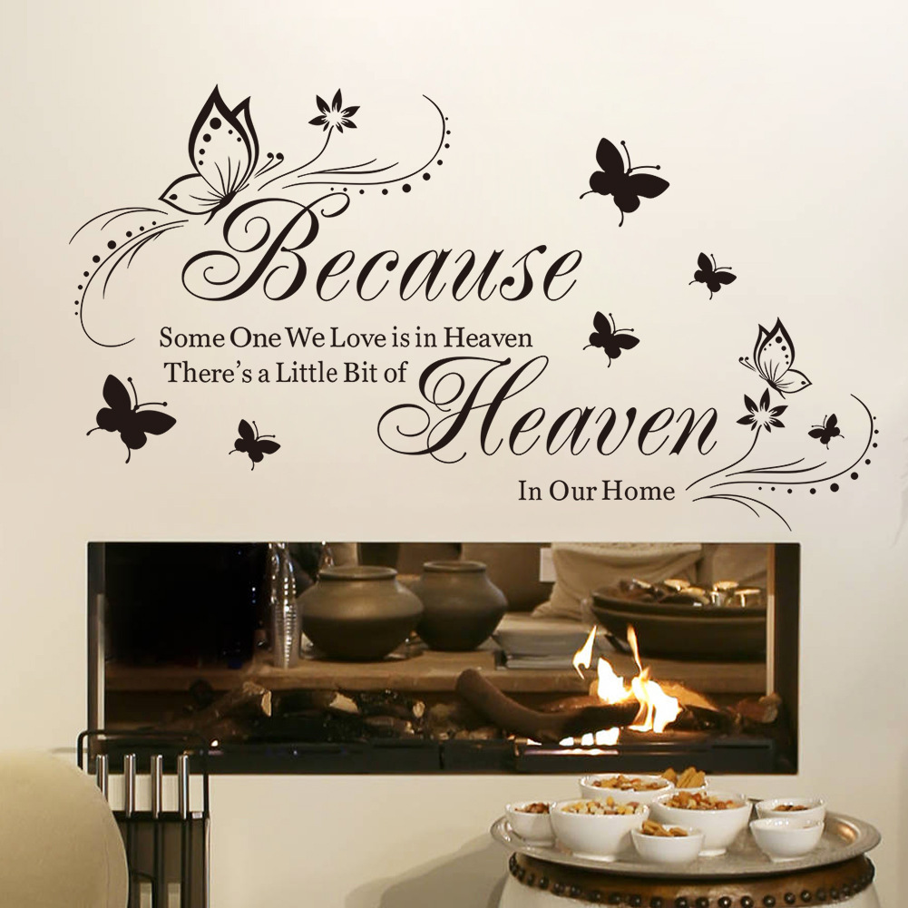 Picture of zy8311 Foreign Trade English becawse Butterfly Carved Bedroom Living Room Background Wall Stickers Amazon Hot Selling