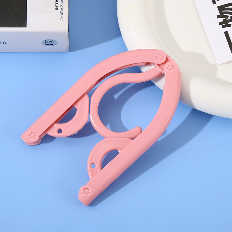 Picture of Folding Hanger Bold Travel Portable Pants Rack Household Non-Slip Drying Clothes Hanger Plastic Folding Hanger