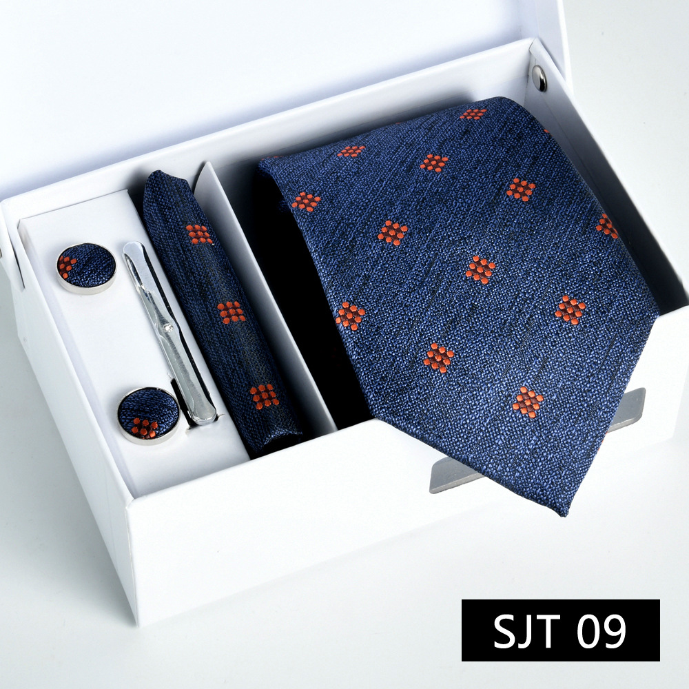 Picture of Tie formal business executive 5-piece gift box wedding = = groom wedding festive wine red in stock new