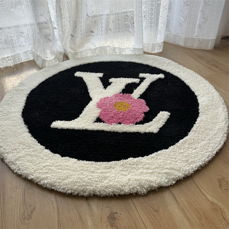 European Station Flocking Carpet Light Luxury Style Advanced Bedroom Bedside Carpet Living Room Water Absorbent Dirt Resistant Tufted Carpet Wholesale