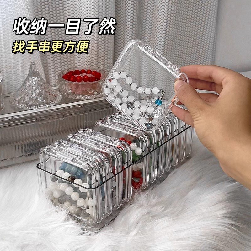 Picture of Handstring Storage Box Transparent Acrylic Dustproof Bodhi Cosmetic Bracelet Acrylic Storage Box Portable