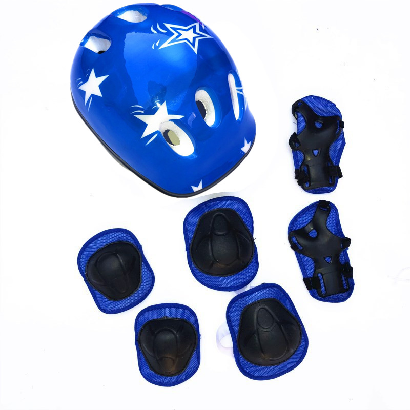 Children's helmet protective gear 7 pieces suit roller skating skating pulley skating shoes skateboard balance car kneecap
