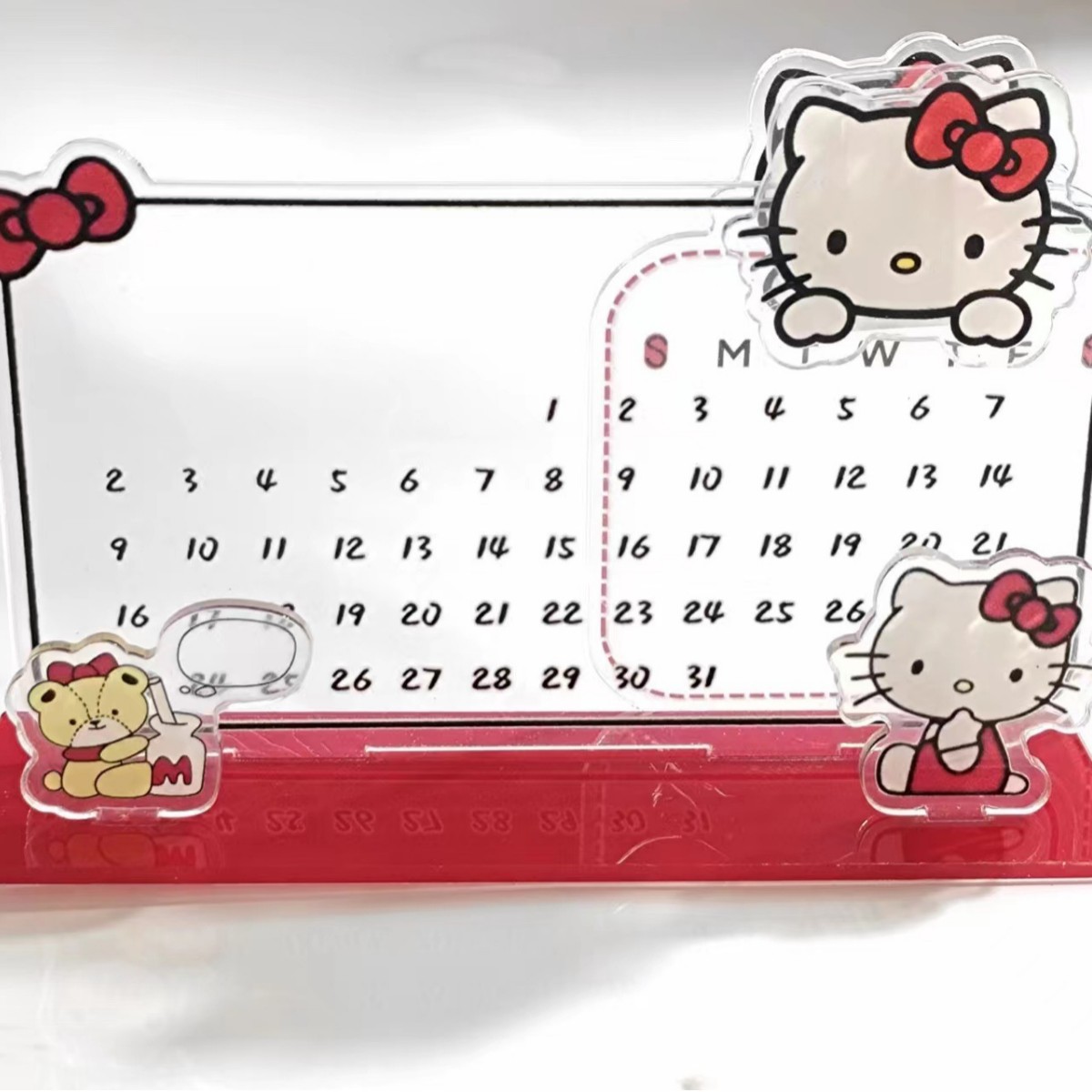 Picture of hellokitty acrylic calendar decoration recycling desktop desk calendar middle school entrance examination ins note board erasable