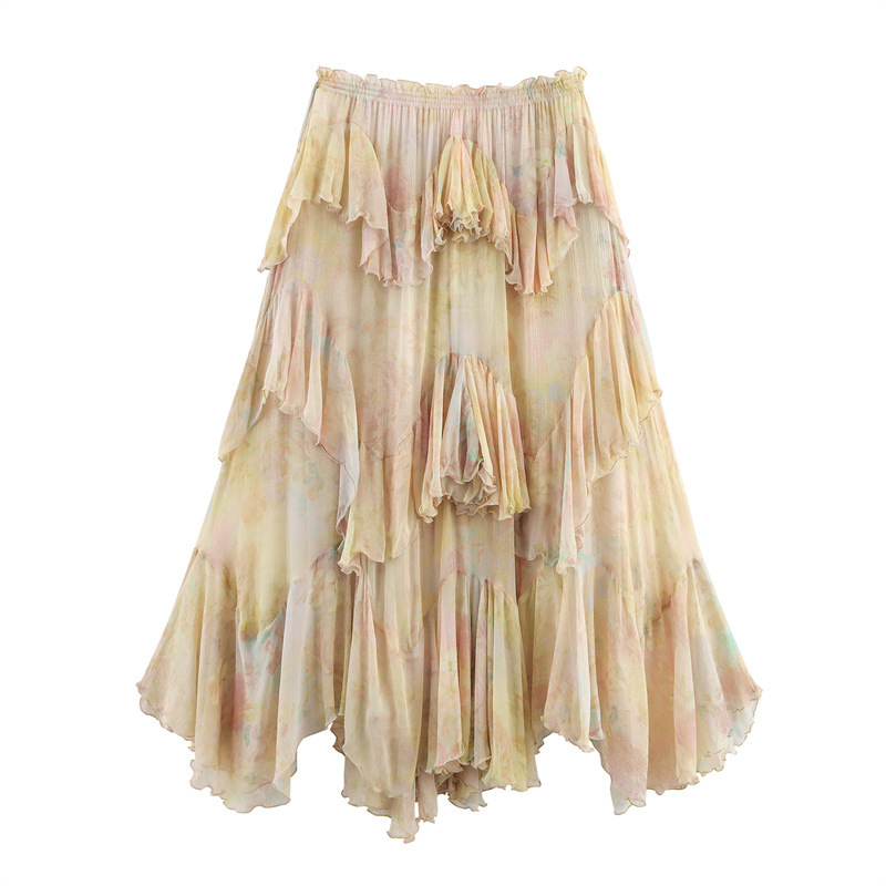 Cross-Border Export 2025 Spring New Women's Clothing Design Niche Versatile Slimming Look Casual Skirt 3694