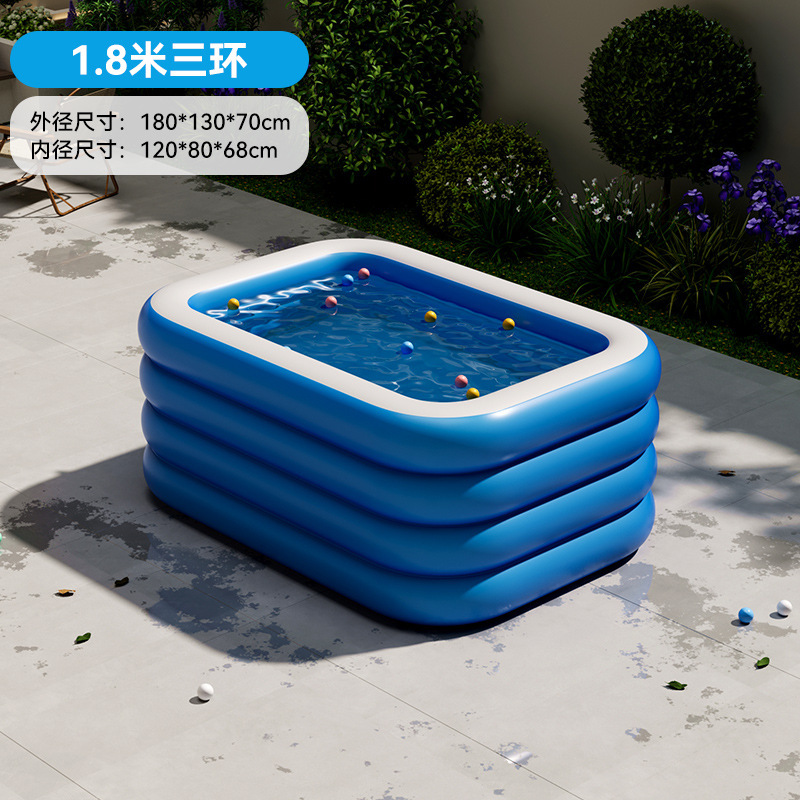 Picture of PVC Kids Inflatable Swimming Pool Home User Outside Large Family Pool Thickened Plastic Baby Baby Pool