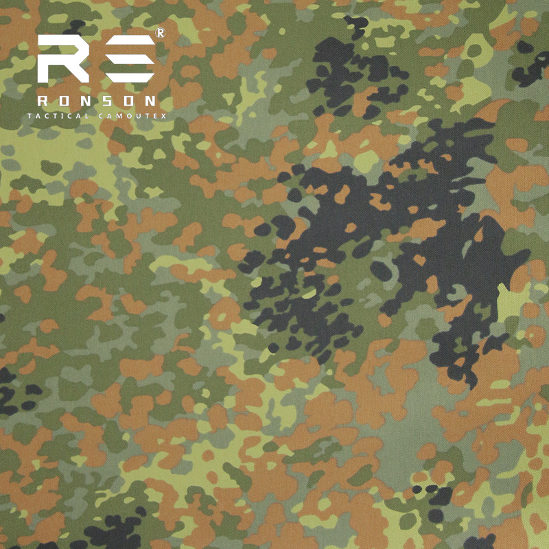 FLECTARN German Spotted Jungle Camouflage 1000D Empty Variable Silk Polyester Lacquable Waterproof Oxford Cloth