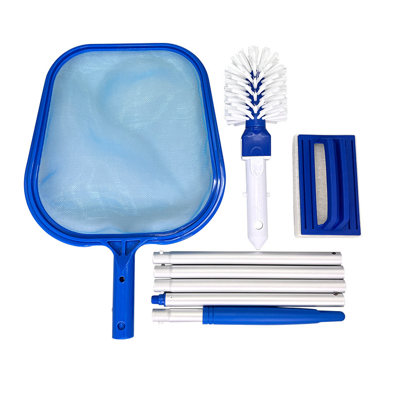 Picture of Swimming Pool Cleaning Four-Piece Set Shallow Water Leaf Fishing Net Drain Outlet Round Cleaning Brush Sponge Brush Swimming Pool Handheld Cleaning Brush