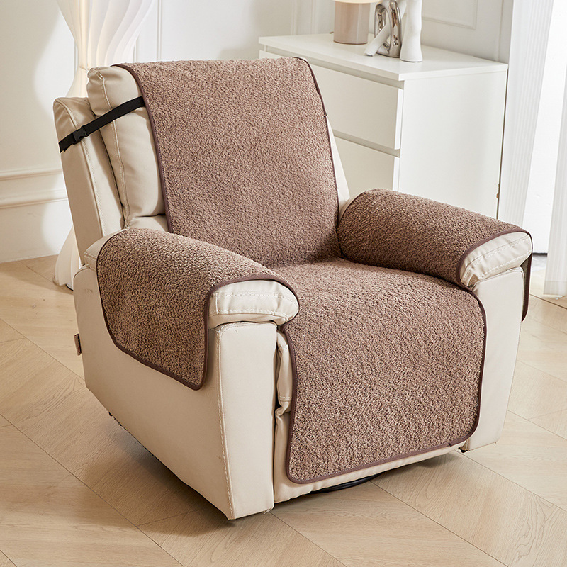 Cross-border Solid Color Mao Yarn Velvet Non-slip Electric Chair Sofa Cushion Universal Simple Autumn and Winter Functional Recliner Sofa Cover