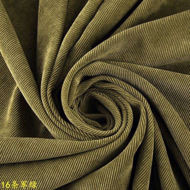 Manufacturer Army Green Sofa Fabric Fashion Clothing Pants Spot Corduroy 16 Pit Brocade Polyester Corduroy Wholesale