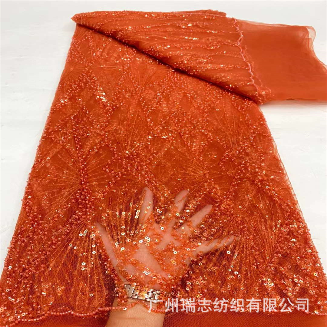 Picture of Middle East Transparent Sequin Beads Mesh Fabric Fairy Dress Wedding Dress National Costume Lace Dress Lace