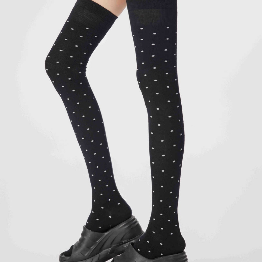 Polka dot over knee women's socks slimming stockings polka dot socks