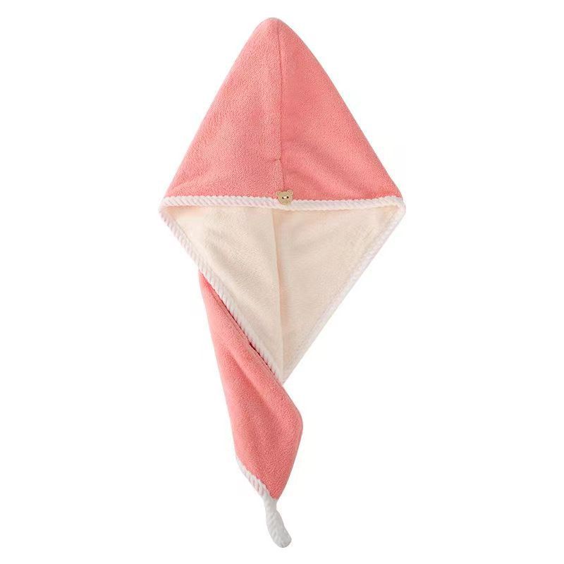 Picture of Class a Dry Hair Cap Thickeneded Super Absorbent Quick-Drying Shower Cap Double Layer Coral Velvet Edge Dry Hair Towel Ready for Sale