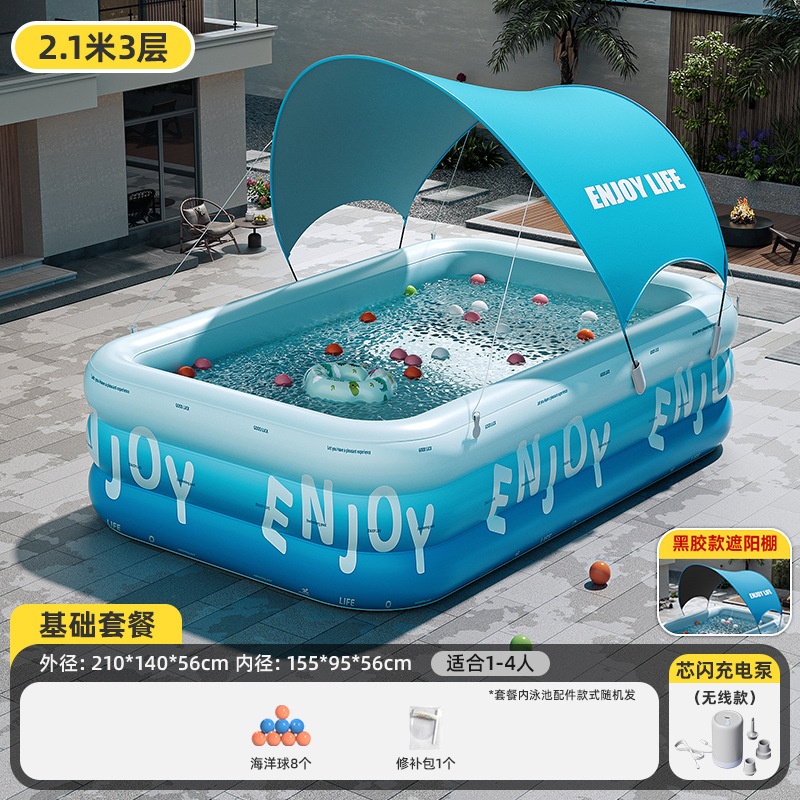 Picture of Swimming Pool Thickened Large Indoor Outdoor One Button Inflatable Swimming Pool Adult Kids Family Swimming Pool Wholesale