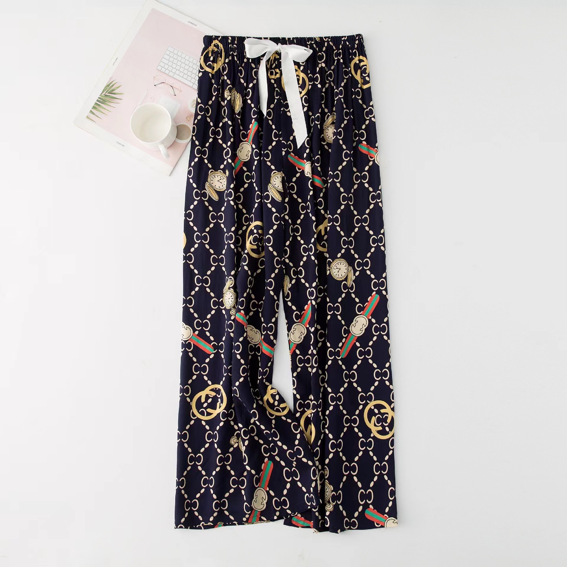 Picture of Cotton Silk Pajama Pants Women's Summer New Large Size Loose Pants Pregnant Women Can Wear Ram Cotton Thin Pants