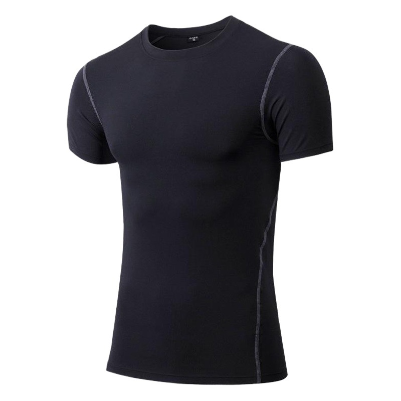Men's Tight Training Fitness Clothes Running Short-sleeved Sportswear Amazon Stretch Quick-drying Clothes T-shirt 1003