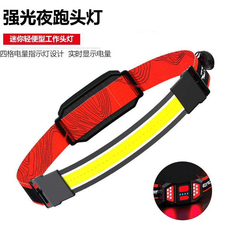 Cross-border new COB strong light headlight USB charging lightweight night running headlight outdoor riding mini LED floodlight