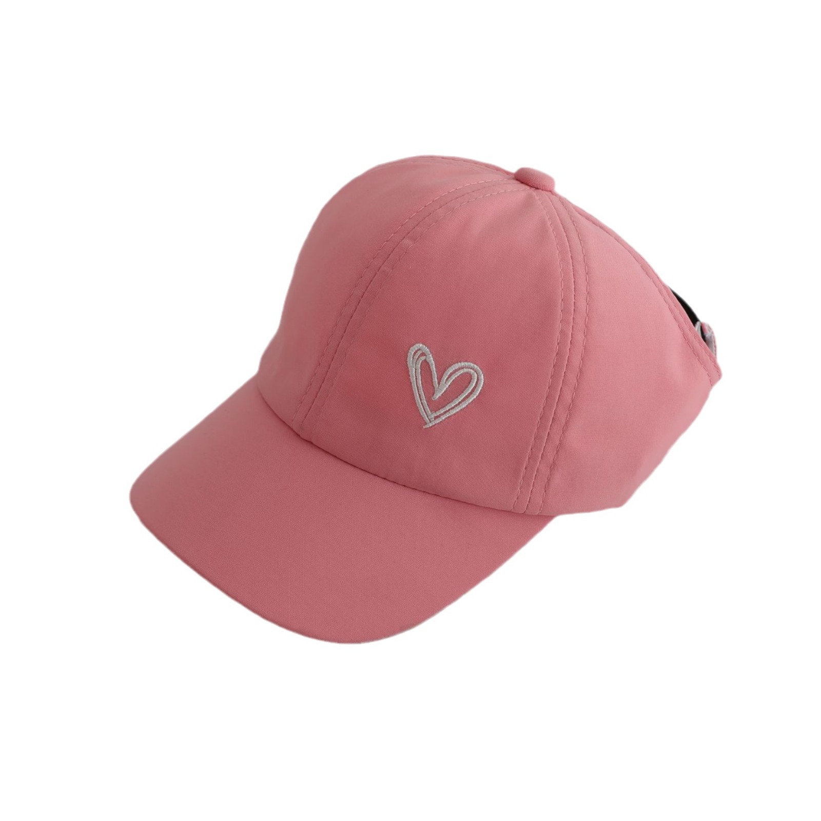 Picture of Embroidered Baby Hat Summer Thin Big Brim Sunshade Sun Protection Pony Tail Half-Hallot Cap Girls Baseball Cap