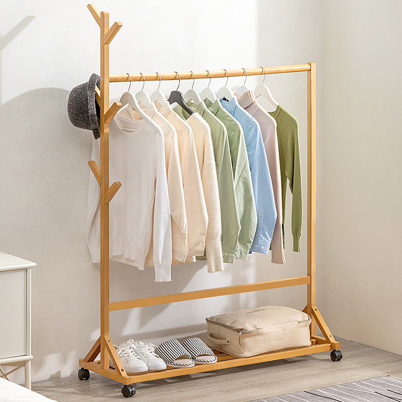 Picture of Coat Rack Floor Hanger Household Hanger Hanging Clothes Floor Rack Bedroom Vertical Simple Rack Hanger
