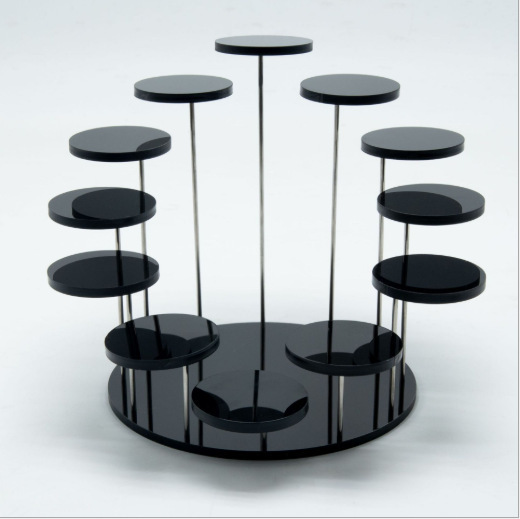 Picture of Acrylic round seat ring jewelry display stand small accessories jewelry tray desktop finishing storage display stand