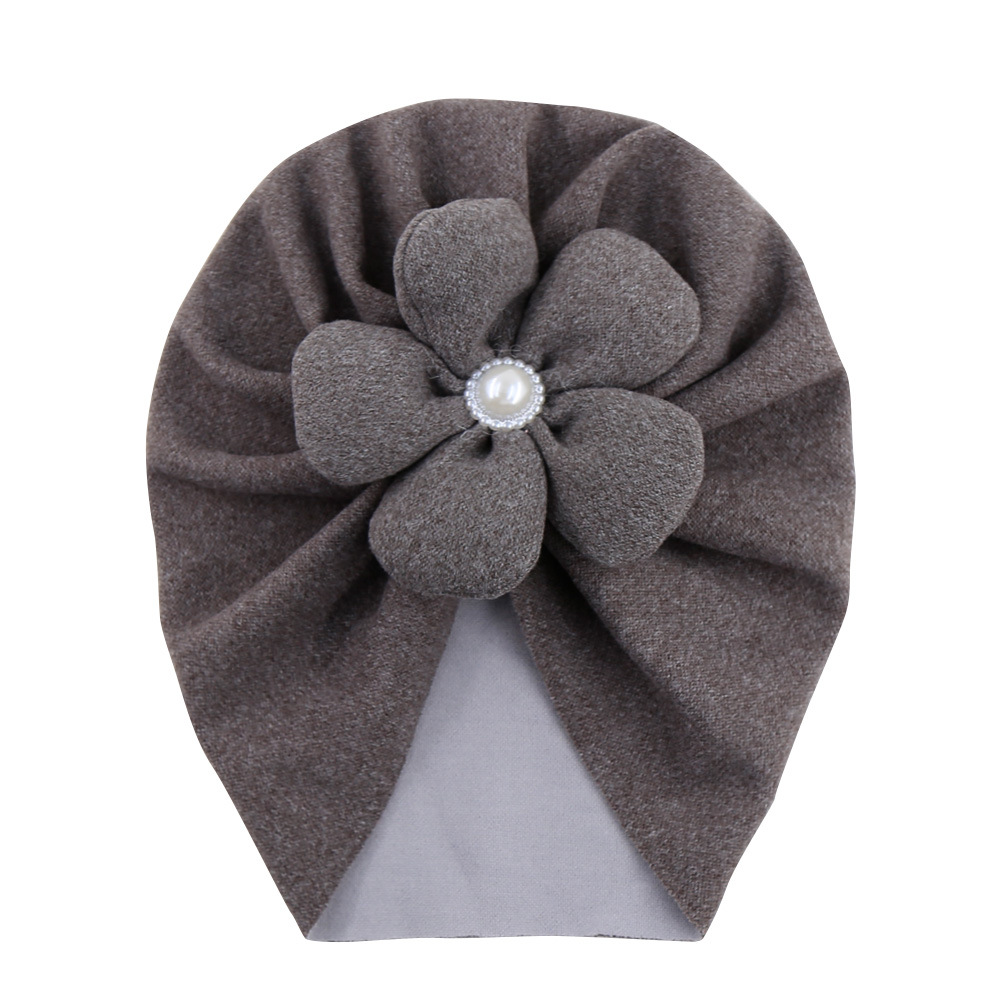 Picture of Cross-border new baby autumn and winter pullover cap imitation cashmere children's Indian hat infant Pearl Flower brimless hat