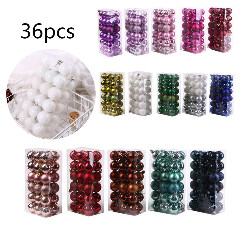 Christmas Ball Christmas Plating Ball Boxed 4cm Heterosexual Ball Combination Set Christmas Tree Decoration Supplies