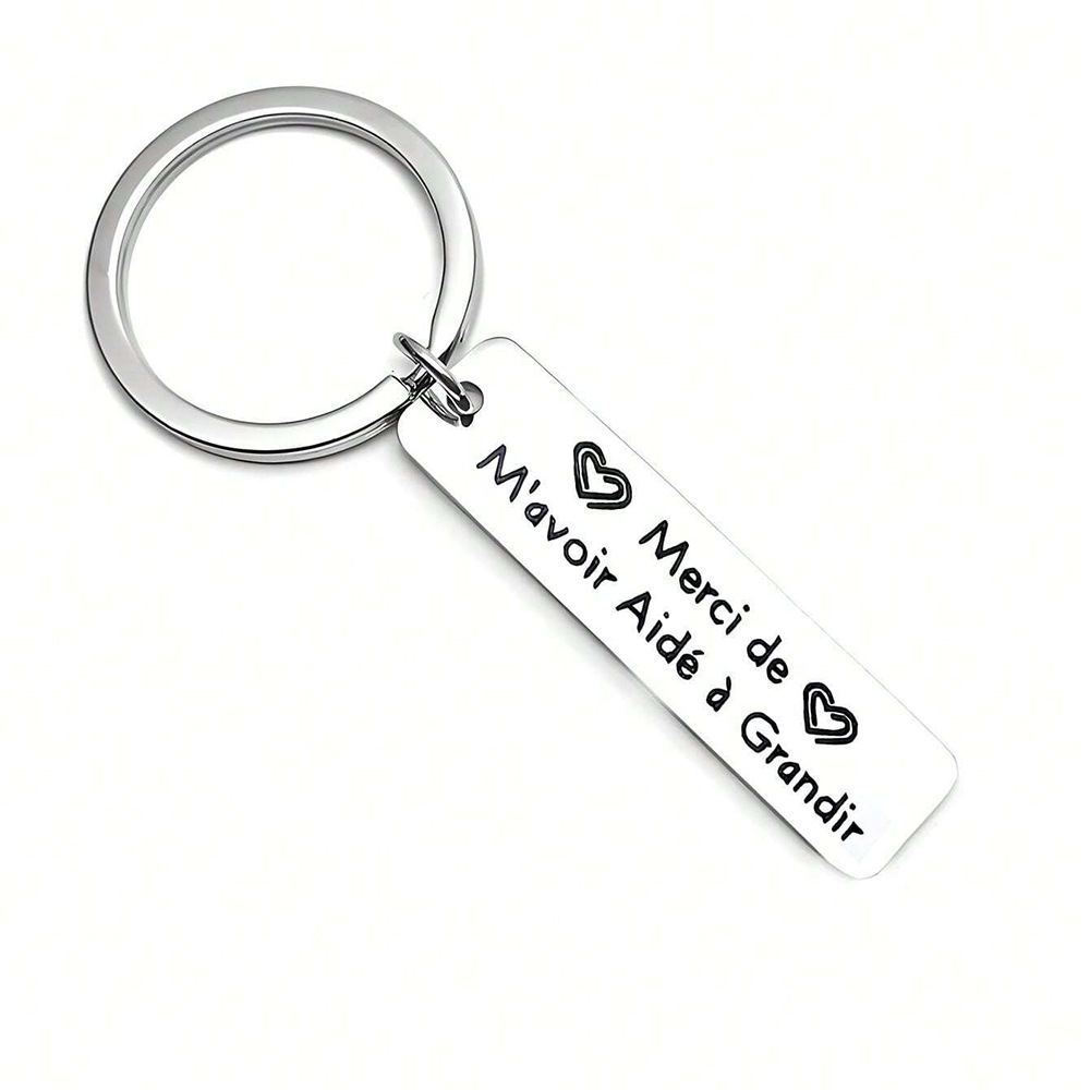 Picture of Customized German Russian Spanish Stainless Steel Keychain Commemorative Blessing Colleagues Keychain Can be customized with graphics and text