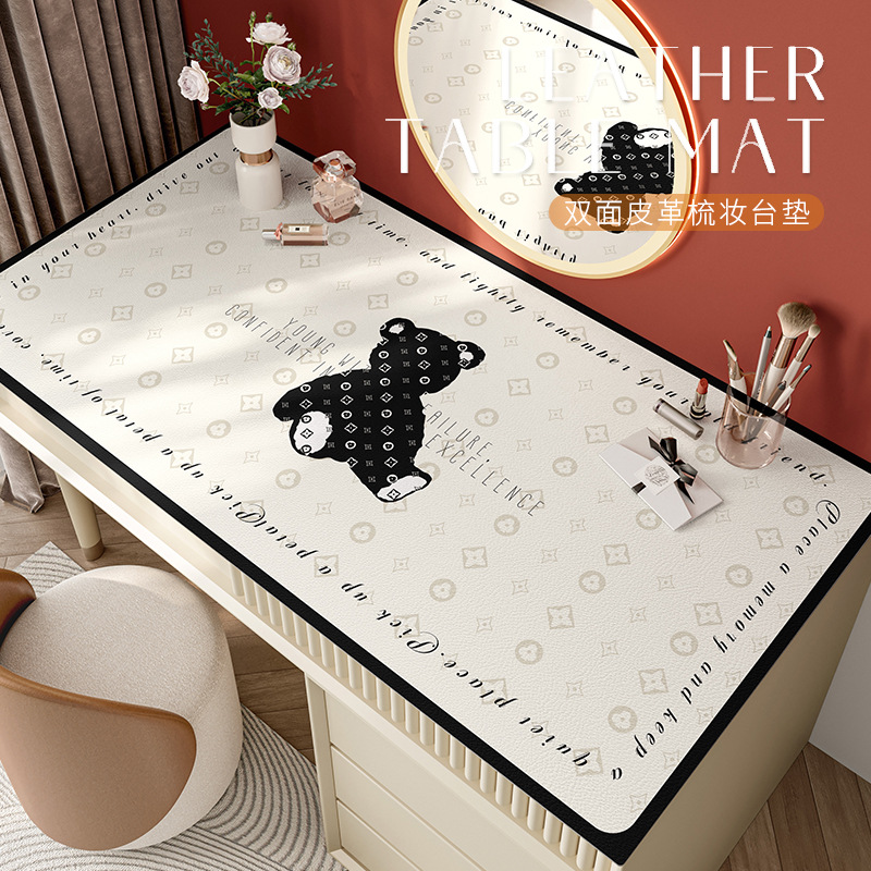 Dresser table mat simple modern waterproof oil-proof washable leather tablecloth cutting table protective pad
