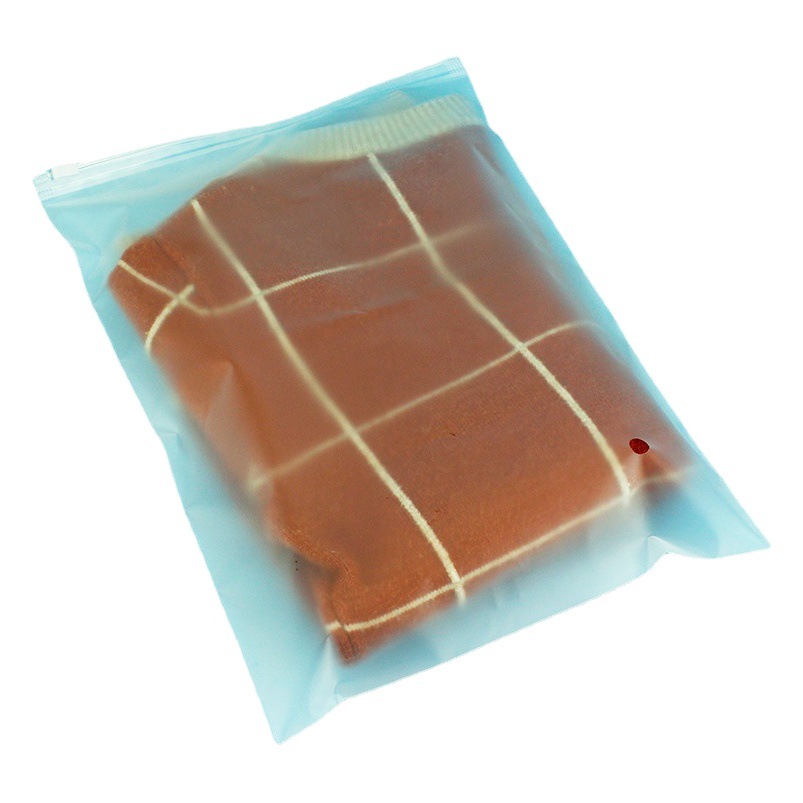 Thickened cpe frosted bag spot clothing zipper bag underwear packaging bag clothes transparent plastic self-sealing bag horizontal version