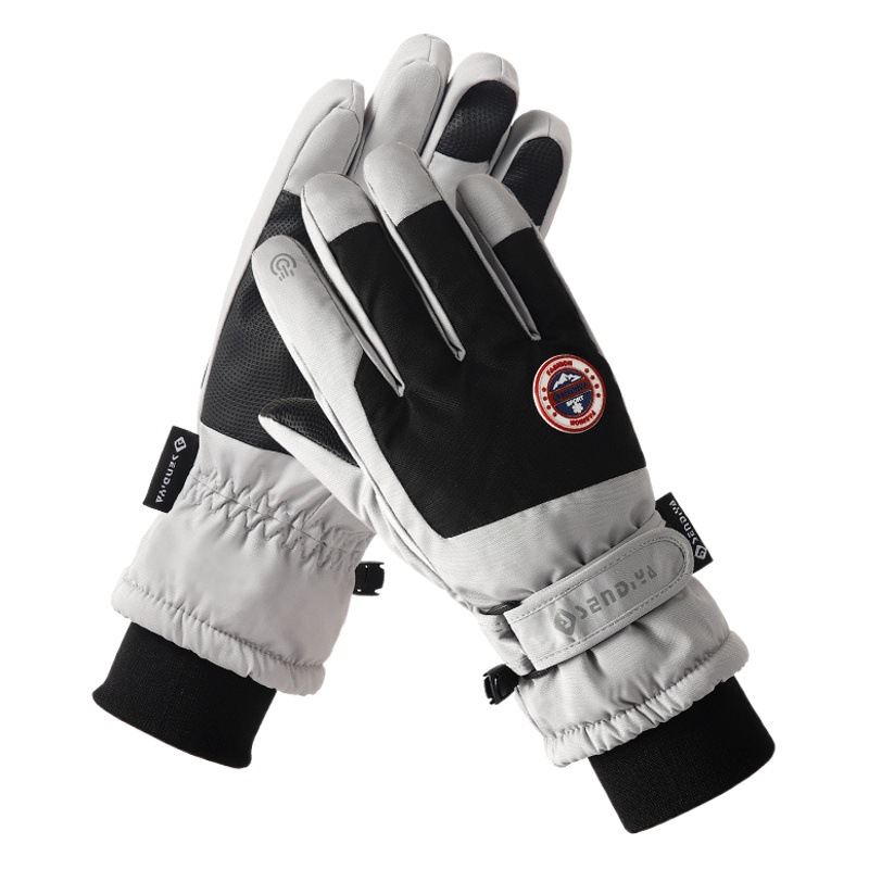 Winter new ski gloves outdoor sports warm women's gloves thickened fleece-lined waterproof fashion touch screen gloves men
