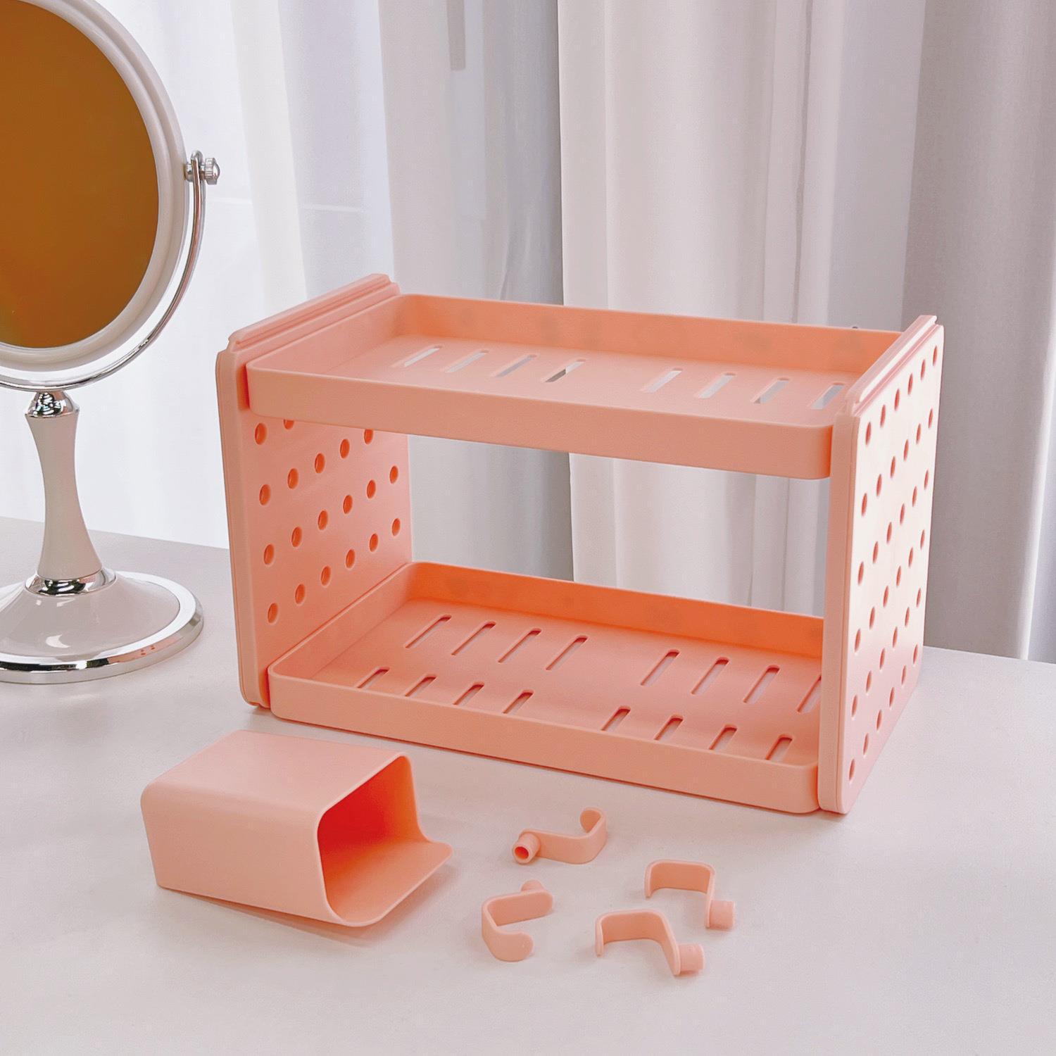 Picture of Tengyi Premium Desktop Double-Layer Storage Rack Non-Print Wind Cave Board Hook Pen Holder Office Storage Finishing Rack