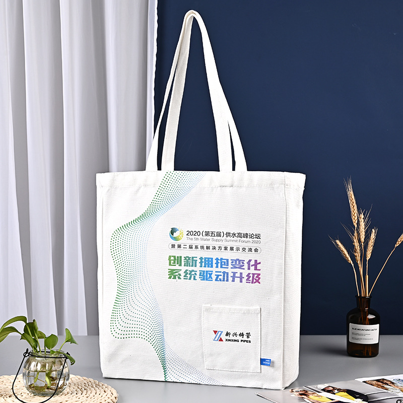 Factory wholesale printing canvas bag handbag color printing polyester cotton bag printing logo