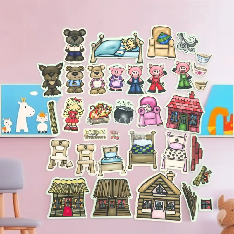 My Emotional Little Monster Three Little Pigs Picture Book Theater Apron Play Public Class Teaching Aids Emotional Cognition