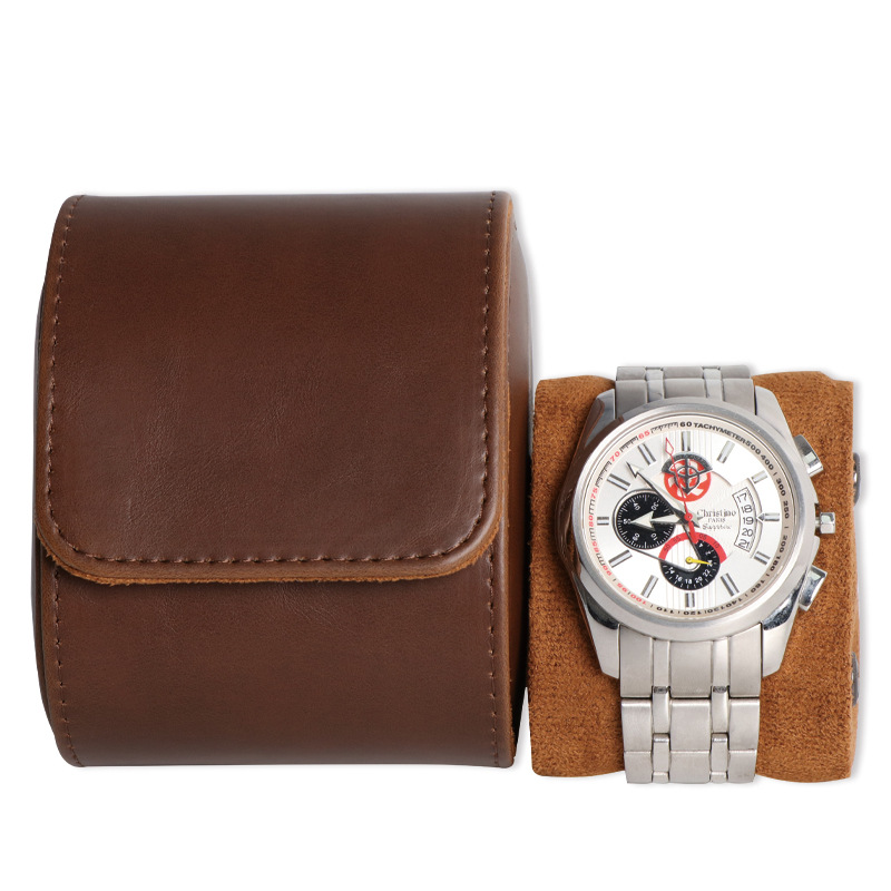 Picture of Spot Waterproof and Durable Watch Brown Storage Bag Portable Watch Box One/Two/Three Watch Position Travel Storage Box