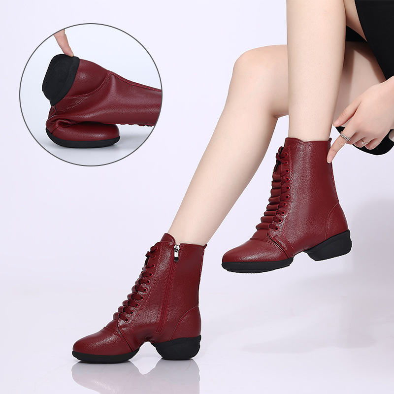 Autumn and winter new sailor dance shoes women's square dance shoes soft bottom dance boots 2025 women's shoes dance shoes cross-border supply